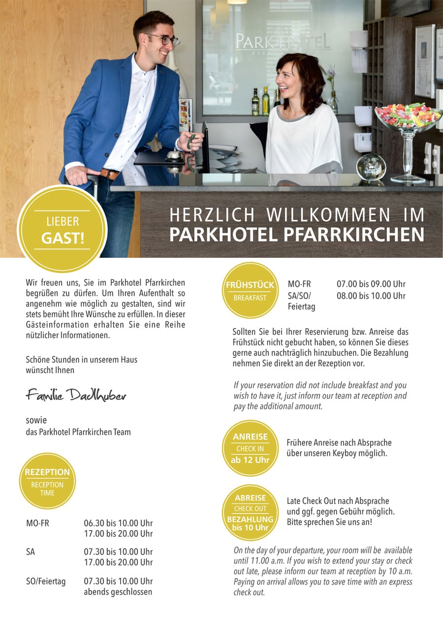 Herzlich Willkommen im Parkhotel Pfarrkirchen